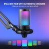 FIFINE USB Micro Gaming avec Bras pour PC PS4 PS5, Condensateur Microphone pour Streaming Podcast Studio, avec Bouton de Silence