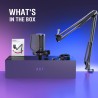 FIFINE USB Micro Gaming avec Bras pour PC PS4 PS5, Condensateur Microphone pour Streaming Podcast Studio, avec Bouton de Silence