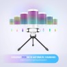 FIFINE USB Microphone Gaming, RGB Condensateur Microphone pour PC PS5, avec Bouton de Silence, Fixation Antichoc, Support Trépie