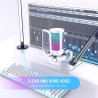 FIFINE USB Microphone Gaming, RGB Condensateur Microphone pour PC PS5, avec Bouton de Silence, Fixation Antichoc, Support Trépie