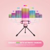 FIFINE USB Microphone Gaming, RGB Condensateur Microphone pour PC PS5, avec Bouton de Silence, Fixation Antichoc, Support Trépie