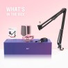 FIFINE USB Microphone Gaming kit, RGB Condensateur Microphone pour Ordinateur PC PS5, avec Bouton de Silence, Fixation Antichoc,