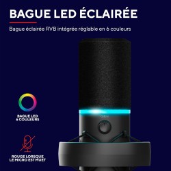 Trust Gaming GXT 255+ Onyx Bras Micro Professionnel Cardioïde, Filtre Anti-Pop - Microphone USB LED pour Podcast - Perche Micro 