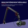 Trust Gaming GXT 255+ Onyx Bras Micro Professionnel Cardioïde, Filtre Anti-Pop - Microphone USB LED pour Podcast - Perche Micro 