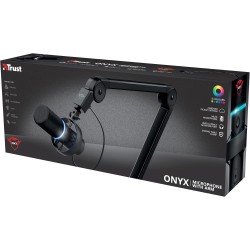 Trust Gaming GXT 255+ Onyx Bras Micro Professionnel Cardioïde, Filtre Anti-Pop - Microphone USB LED pour Podcast - Perche Micro 