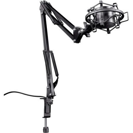 Trust Gaming GXT 253 Emita Bras Micro Réglable Articulé, Perche avec Rotation à 360 Degrés, Pied Micro, Monture Anti-vibrations,