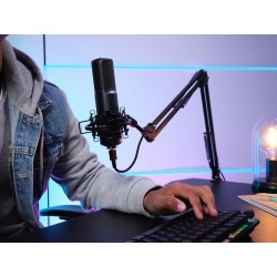 Trust Gaming GXT 253 Emita Bras Micro Réglable Articulé, Perche avec Rotation à 360 Degrés, Pied Micro, Monture Anti-vibrations,
