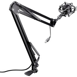 Trust Gaming GXT 253 Emita Bras Micro Réglable Articulé, Perche avec Rotation à 360 Degrés, Pied Micro, Monture Anti-vibrations,
