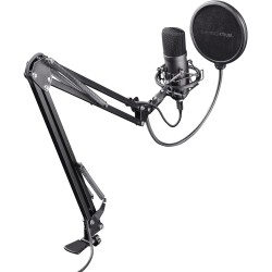 Trust Gaming GXT 252+ Emita Plus Bras Micro PC Cardioïde, Filtre Anti-Pop - Microphone USB pour Podcast, Streaming - Perche Micr