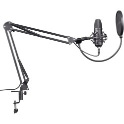 Trust Gaming GXT 252+ Emita Plus Bras Micro PC Cardioïde, Filtre Anti-Pop - Microphone USB pour Podcast, Streaming - Perche Micr
