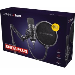 Trust Gaming GXT 252+ Emita Plus Bras Micro PC Cardioïde, Filtre Anti-Pop - Microphone USB pour Podcast, Streaming - Perche Micr