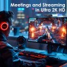 W4DS 2K Webcam avec Deux Microphone, Autofocus, Réduction du Bruit, 78°View, Correction de la Lumière, Plug&Play, pour Youtube/F
