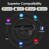 W4DS 2K Webcam avec Deux Microphone, Autofocus, Réduction du Bruit, 78°View, Correction de la Lumière, Plug&Play, pour Youtube/F