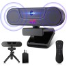 V20 UHD 4K Webcam avec Microphone et Haut - parleurs, 4K/25IPS, AI Autofocus, Télécommand, Correction de la Lumière, 112°View, V