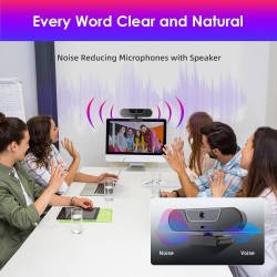 V20 UHD 4K Webcam avec Microphone et Haut - parleurs, 4K/25IPS, AI Autofocus, Télécommand, Correction de la Lumière, 112°View, V