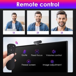 V20 UHD 4K Webcam avec Microphone et Haut - parleurs, 4K/25IPS, AI Autofocus, Télécommand, Correction de la Lumière, 112°View, V