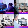V20 UHD 4K Webcam avec Microphone et Haut - parleurs, 4K/25IPS, AI Autofocus, Télécommand, Correction de la Lumière, 112°View, V