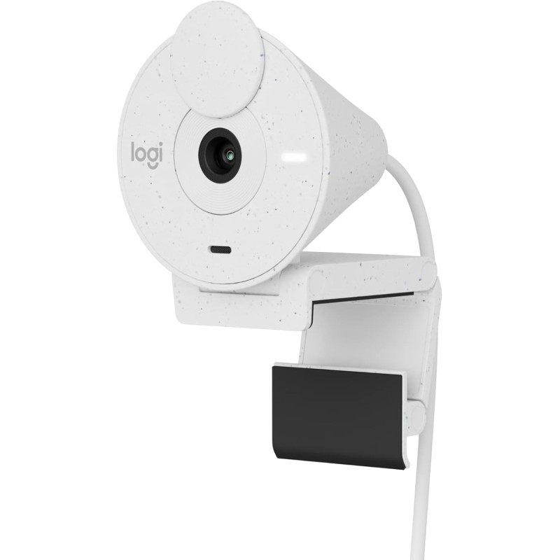 Logitech Brio 300 Webcam Full HD avec confidentialité, micro à réduction de bruit, USB-C, Certifié pour Zoom, Microsoft Teams, G
