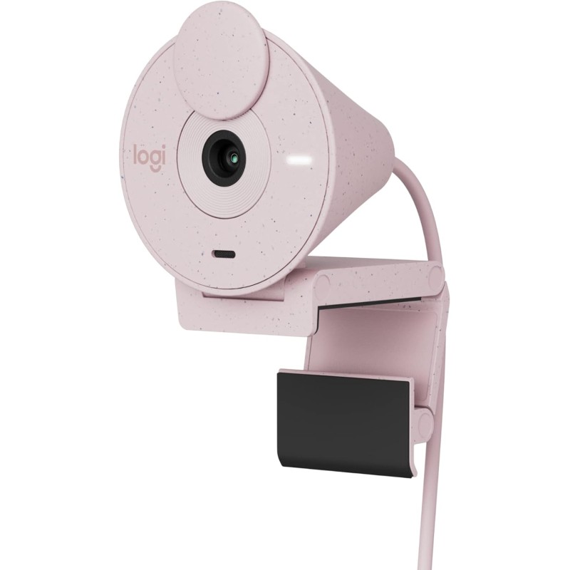 Logitech Brio 300 Webcam Full HD avec confidentialité, micro à réduction de bruit, USB-C, Certifié pour Zoom, Microsoft Teams, G