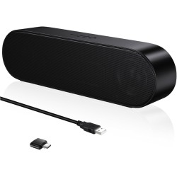 Zetiy haut-parleur d'ordinateur, usb enceintes pour pc mini barre de son portatifs stéréo enceintes de bureau pour laptop bureau