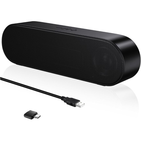 Zetiy haut-parleur d'ordinateur, usb enceintes pour pc mini barre de son portatifs stéréo enceintes de bureau pour laptop bureau