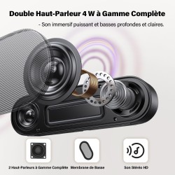 Zetiy haut-parleur d'ordinateur, usb enceintes pour pc mini barre de son portatifs stéréo enceintes de bureau pour laptop bureau