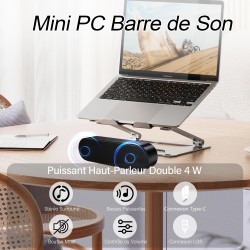 Zetiy haut-parleur d'ordinateur, usb enceintes pour pc mini barre de son portatifs stéréo enceintes de bureau pour laptop bureau