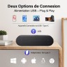 Zetiy haut-parleur d'ordinateur, usb enceintes pour pc mini barre de son portatifs stéréo enceintes de bureau pour laptop bureau