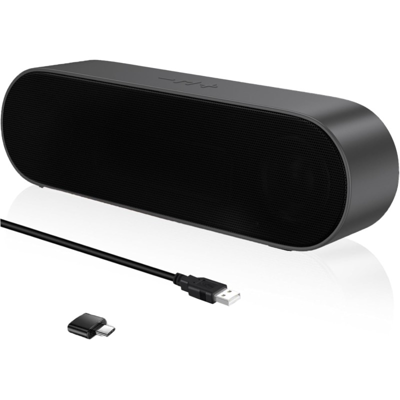 Zetiy haut-parleur d'ordinateur, usb enceintes pour pc mini barre de son portatifs stéréo enceintes de bureau pour laptop bureau