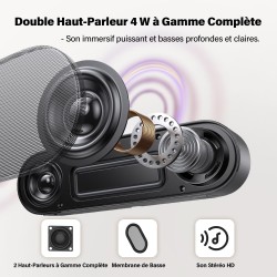 Zetiy haut-parleur d'ordinateur, usb enceintes pour pc mini barre de son portatifs stéréo enceintes de bureau pour laptop bureau