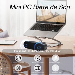 Zetiy haut-parleur d'ordinateur, usb enceintes pour pc mini barre de son portatifs stéréo enceintes de bureau pour laptop bureau