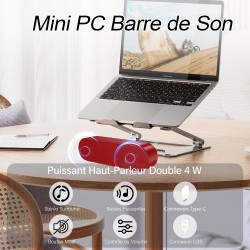 Zetiy haut-parleur d'ordinateur, usb enceintes pour pc mini barre de son portatifs stéréo enceintes de bureau pour laptop bureau