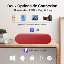 Zetiy haut-parleur d'ordinateur, usb enceintes pour pc mini barre de son portatifs stéréo enceintes de bureau pour laptop bureau
