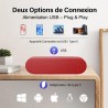 Zetiy haut-parleur d'ordinateur, usb enceintes pour pc mini barre de son portatifs stéréo enceintes de bureau pour laptop bureau
