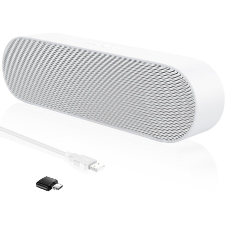 Zetiy haut-parleur d'ordinateur, usb enceintes pour pc mini barre de son portatifs stéréo enceintes de bureau pour laptop bureau