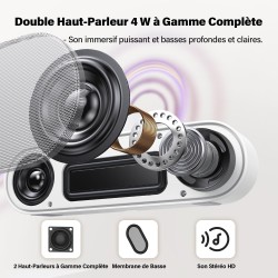 Zetiy haut-parleur d'ordinateur, usb enceintes pour pc mini barre de son portatifs stéréo enceintes de bureau pour laptop bureau