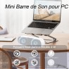 Zetiy haut-parleur d'ordinateur, usb enceintes pour pc mini barre de son portatifs stéréo enceintes de bureau pour laptop bureau
