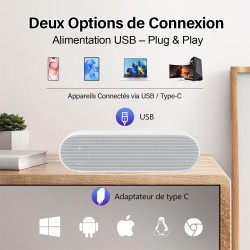 Zetiy haut-parleur d'ordinateur, usb enceintes pour pc mini barre de son portatifs stéréo enceintes de bureau pour laptop bureau
