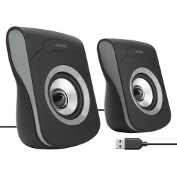 APM Enceintes Filaires USB 2.0, Duo Haut-Parleurs PC Ordinateur, Son Clair et de Qualité, Autoalimentées Via Câble USB, Volume R