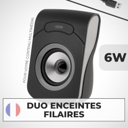 APM Enceintes Filaires USB 2.0, Duo Haut-Parleurs PC Ordinateur, Son Clair et de Qualité, Autoalimentées Via Câble USB, Volume R