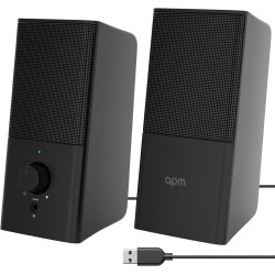 APM Enceintes Filaires USB 2.0, Duo Haut-Parleurs PC Ordinateur, Son Clair et de Qualité, Autoalimentées Via Câble USB, Volume R
