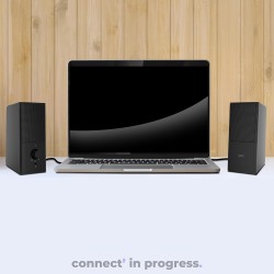 APM Enceintes Filaires USB 2.0, Duo Haut-Parleurs PC Ordinateur, Son Clair et de Qualité, Autoalimentées Via Câble USB, Volume R