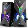 OR O R O W OROW Haut Parleur PC,10W RGB Enceinte PC, 2.0 Gaming Haut-parleurs d'Ordinateur avec LED Lumière, pour Smartphone/Tab
