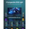 OR O R O W OROW Haut Parleur PC,10W RGB Enceinte PC, 2.0 Gaming Haut-parleurs d'Ordinateur avec LED Lumière, pour Smartphone/Tab