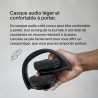 Belkin soundform adapt casque bleutooth sans fil avec micro, connexion multipoint, autonomie 65h, enc, bleutooth ou câble, casqu