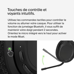 Belkin soundform adapt casque bleutooth sans fil avec micro, connexion multipoint, autonomie 65h, enc, bleutooth ou câble, casqu