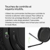 Belkin soundform adapt casque bleutooth sans fil avec micro, connexion multipoint, autonomie 65h, enc, bleutooth ou câble, casqu