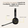 Jabra evolve 65 te casque stéréo bleutooth sans fil (3e édition 2025), micro antibruit, connexion double appareil, batterie 16h,