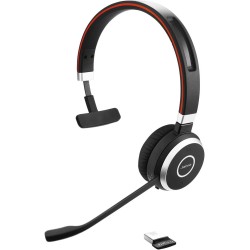 Jabra evolve 65 wireless mono on-ear headset – unified communications optimised headphones with long-lasting battery – usb bluet
