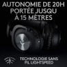 Logitech g pro x lightspeed casque gaming sans fil avec technologie de filtre de micro bleu voice, transducteurs pro-g 50mm, dts